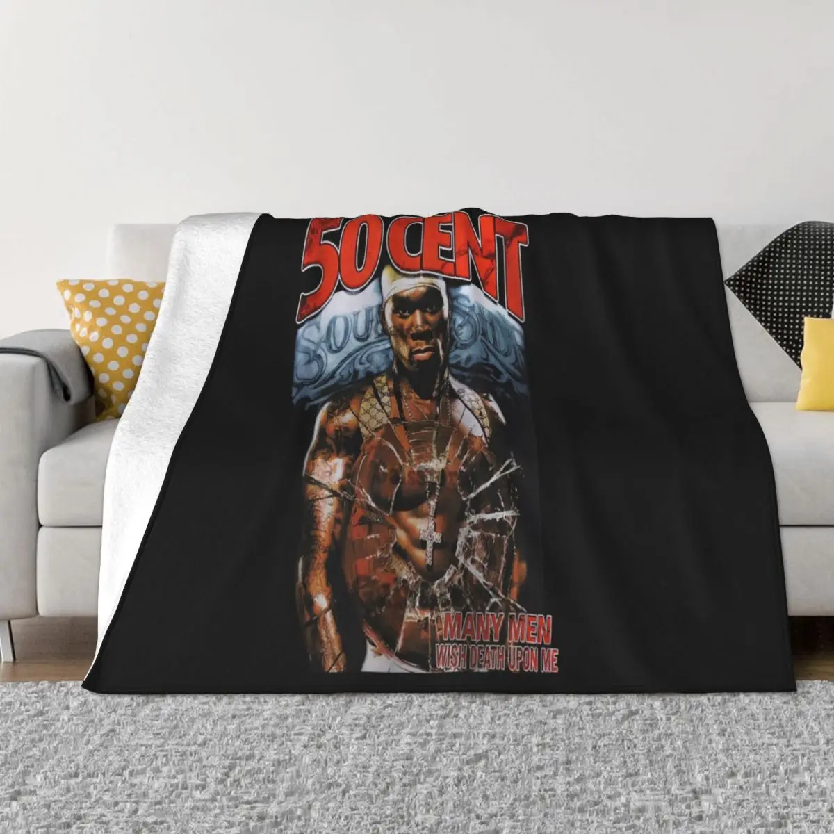 Vintage 50 Cent Hip Hop Rap Eminem S 4Xl P1384 Youth Street Style Mens Pop New Print Unique High Quality Throw Blanket