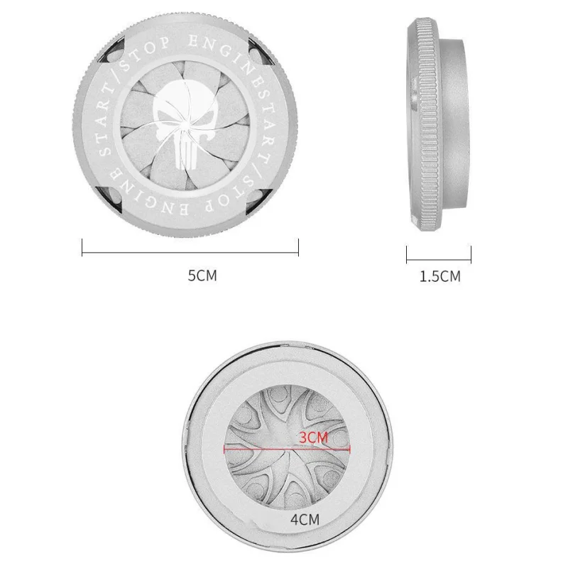 Onekey Stop Button Punisher Decor Cover Car Interior Engine Start Ignition Start Switch Rotate Cover Auto Personality Accessorie