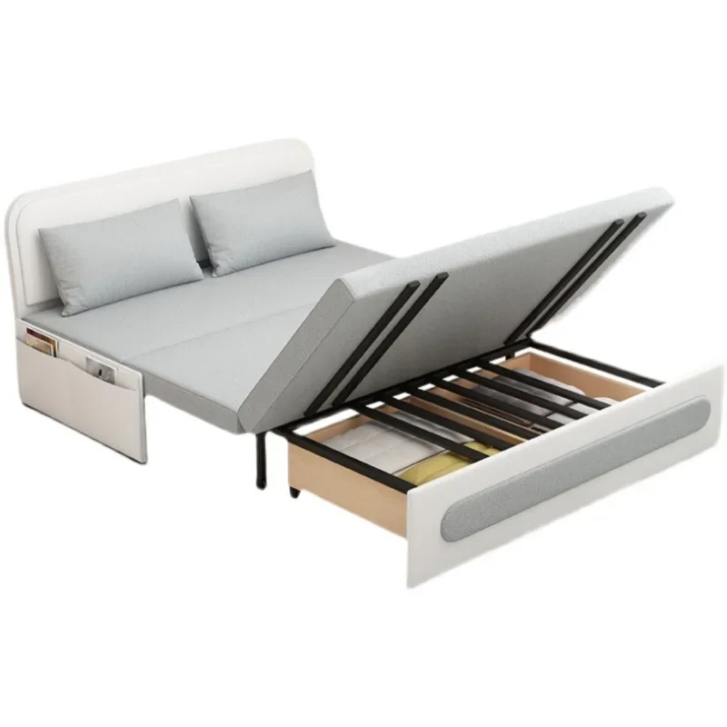 Dual-use, foldable, sofa bed, living room, multifunctional, single and double, technical cloth, simple, modern