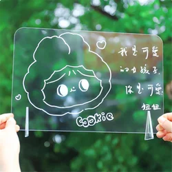 Transparent Acrylic Writing Board Base Desk Pad Drawing Clipboard Handwritten Memo Erasable Note Board with Whiteboard Marker