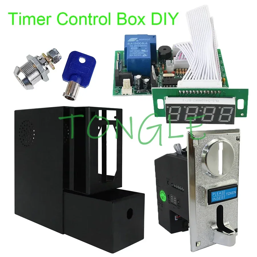 Arcade Parts Kit 616 Multi Coin Acceptor JY 15B Timer Board Time Control Metal Empty Cash Box for Massage Chair