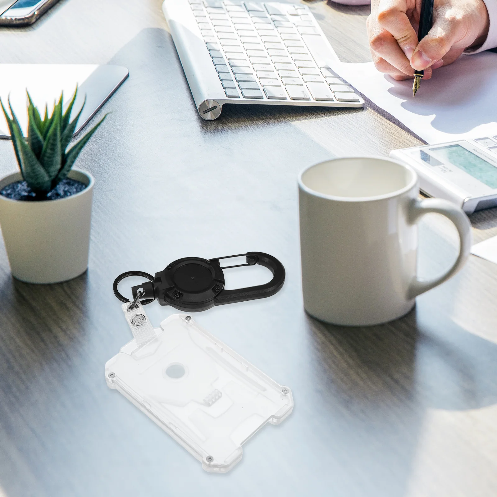 

1 set Id Card Holder Badge Sleeve Abs Pc Material Vertical Name Tag Holder For Work Id Credit Card Clear Portable Office