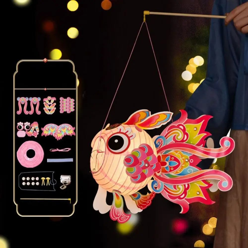 Hand Made Goldfish Lantern DIY Material Bag Glowing Middle Autumn Festival Lantern Good Luck Chinese Style