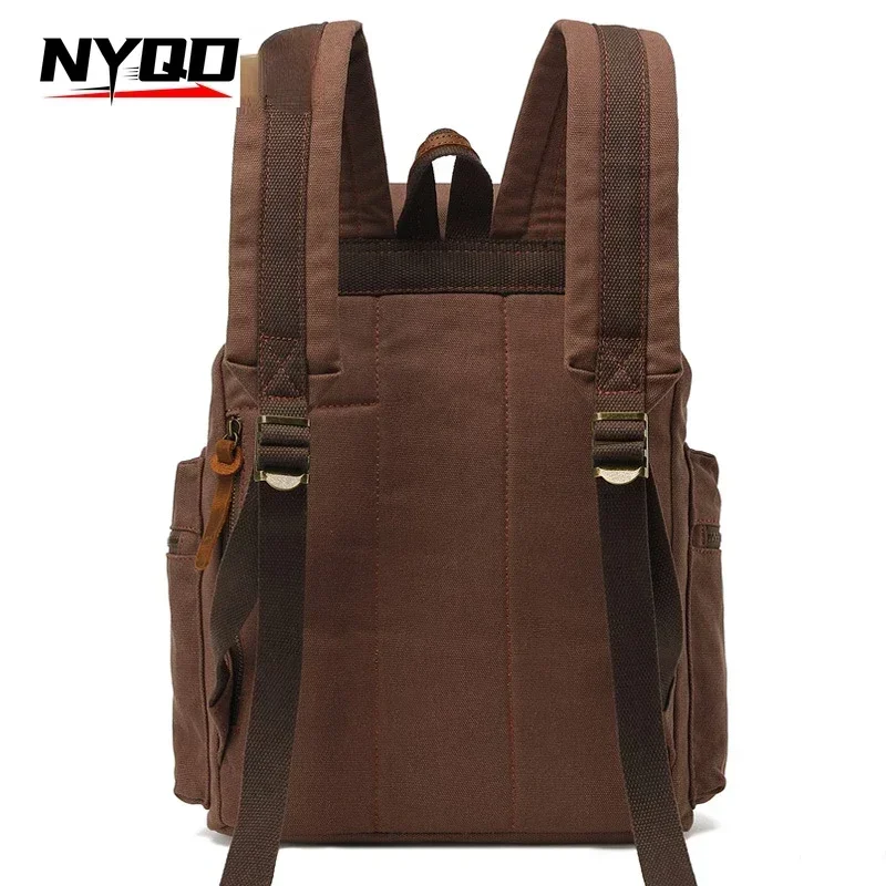 NEW Men\'s Retro Canvas Travel Bags Large Capacity School Bag for 14 Inches Laptop Fashion Vintage Commuting Backpack for Men