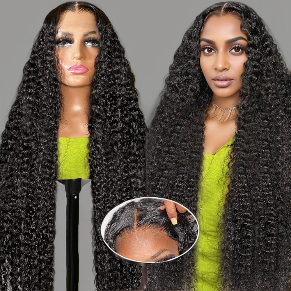 Deep Wave Human Hair Wigs 7x5 Glueless Pre-Cut Lace Wig Ready To Go 200 Density Natural Remy Glueless Human Hair Wig For Women