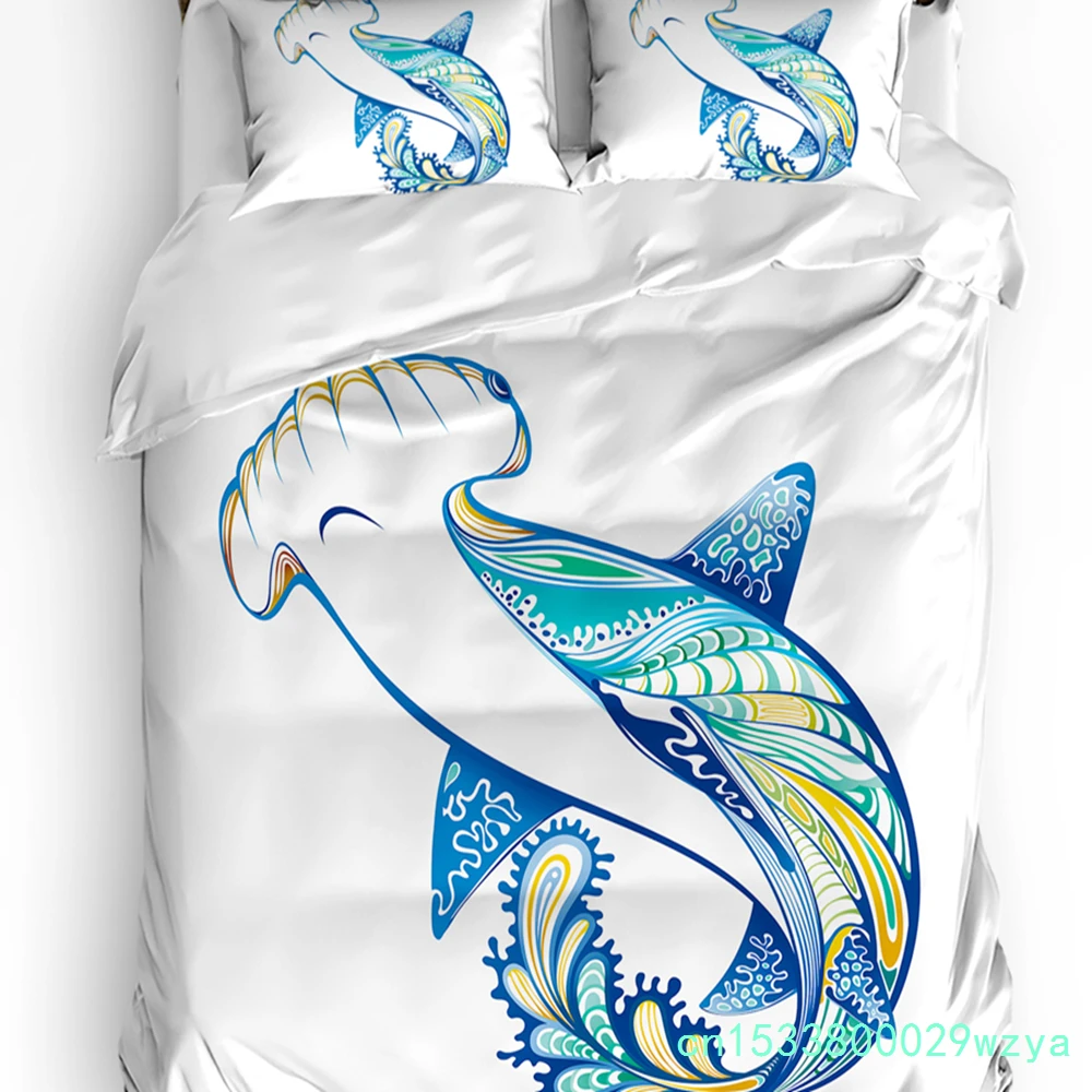 Blue Whale Bedding Set 3pcs Boys Girls Duvet Cover Pillowcase Kids Adult Quilt Cover Double Bed Set Home Textile