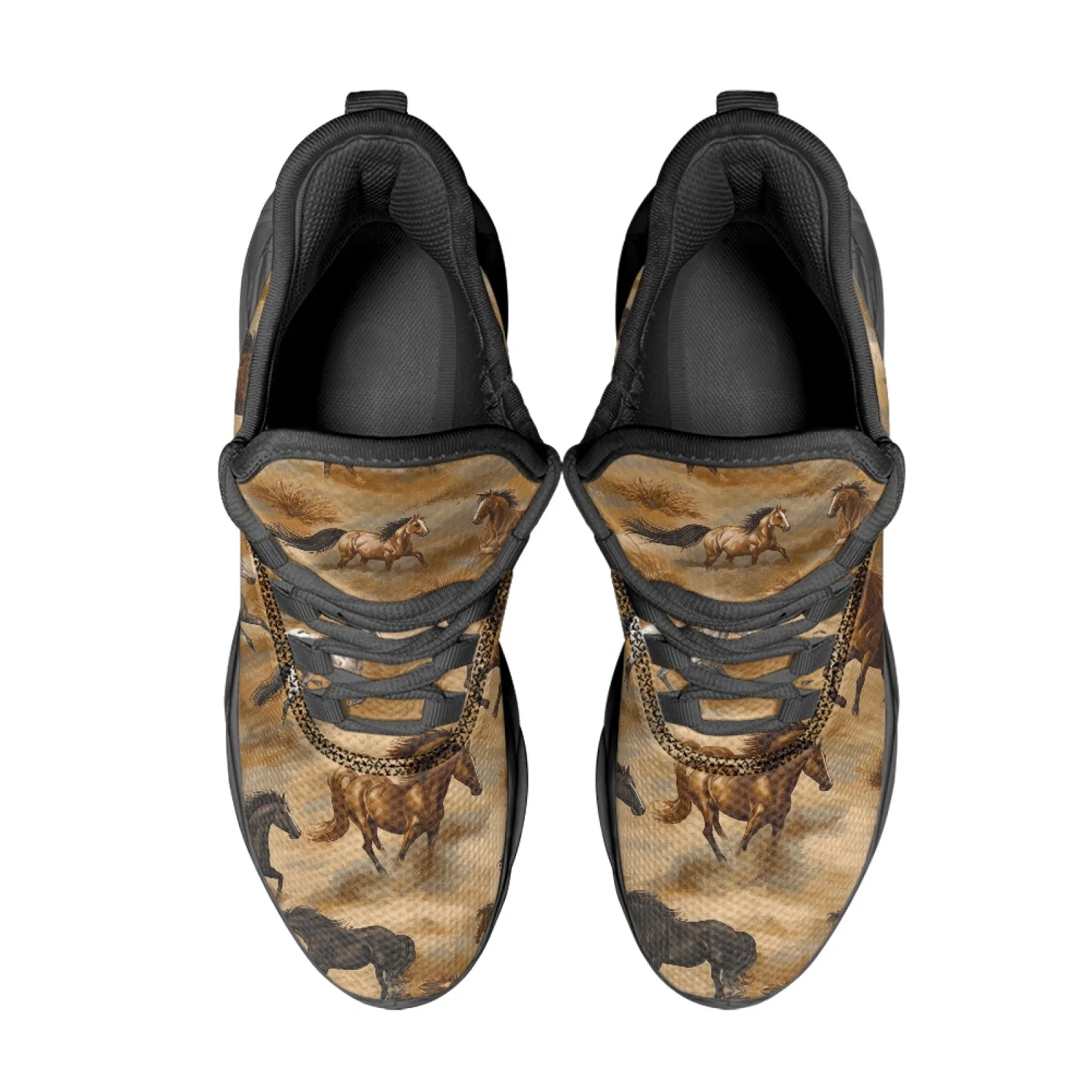 PENSTROLL Horse Pattern Athletic Shoes Mesh & EVA Mens Running Shoes Lightweight Fashion Sneakers for Casual Wear
