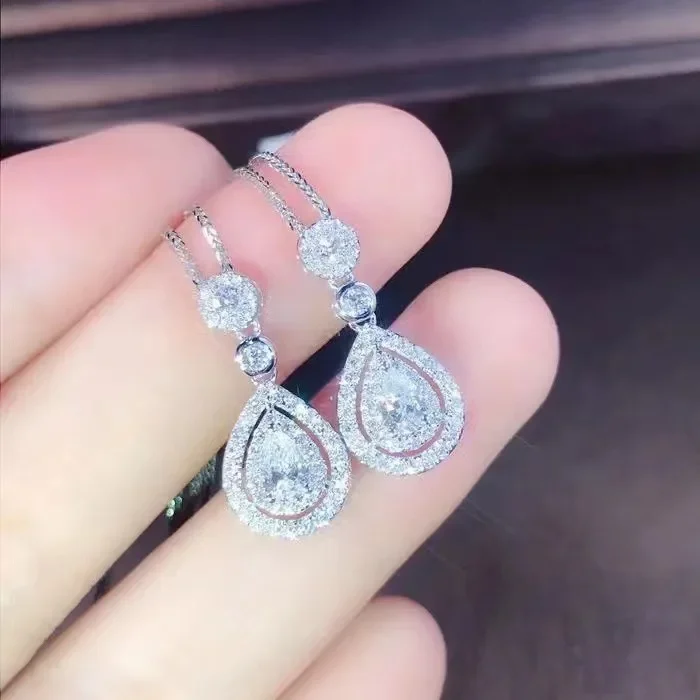 

Твердое серебряное ожерелье 925, подвеска из настоящего бриллианта для женщин, свадебное Bizuteria, топаз, драгоценный камень, ювелирное изделие, кулон, ожерелья S925