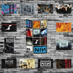 3x5 Ft Heavy Rock Band-N-Nine Inch Nails Flag Polyester Digital Printing Banner for Bedroom Wall Art Out Door Tapestry NINS