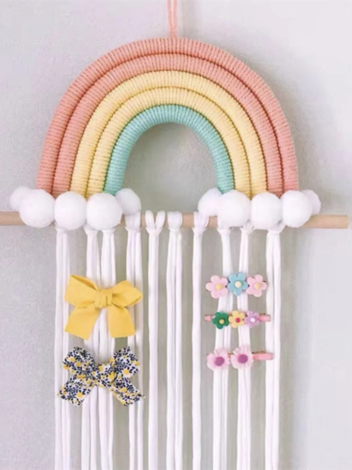 منظم إكسسوارات الشعر لغرفة الأطفال، رف عرض قوس قزح، حل تخزين زينة الشعر ودبابيس الشعر #1