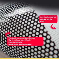 Window Film One-way Vision Perforated Tinted Glass Custom Picture Printed Media Car Mall Door Advertising Isolation Heat Privacy