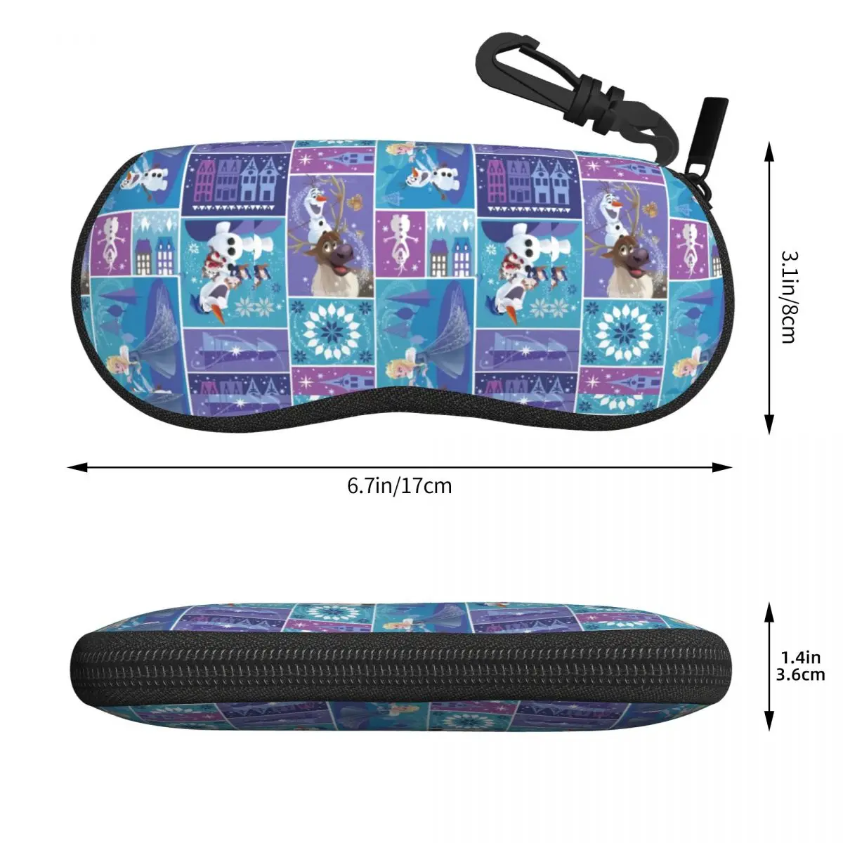 Custom Frozen Glasses Case Portable Olaf Elsa Anna Collage Shell Eyeglasses Case Sunglasses Box