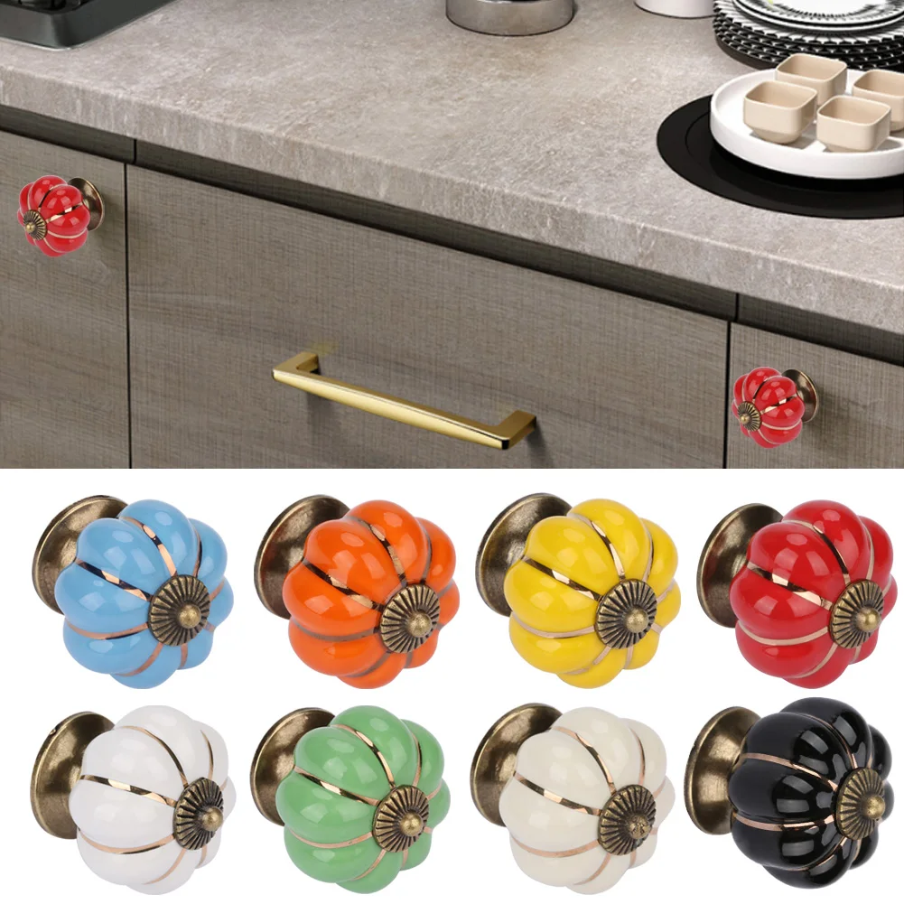 المقابض اليقطين السيراميك للأثاث ، النمط الأوروبي ، سحب للغرفة ، مجلس الوزراء ، درج #4