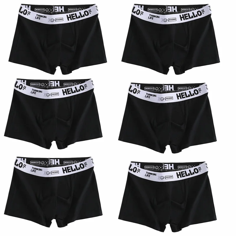 6-teiliges Set Herren-Unterwäsche Baumwoll-Unterhosen Reine Baumwolle Männer-Slips Atmungsaktive Boxershorts Komfortabel Weich Übergröße
