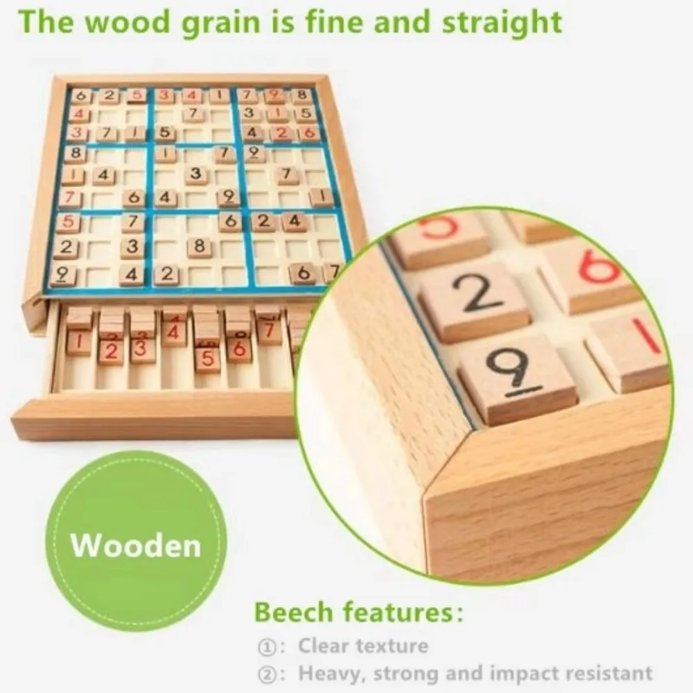 Jeux de Sudoku en bois, jeux de logique de conception de chiffres, Puzzles mathématiques, Puzzles d'inference, jeux éducatifs de Style Montessori