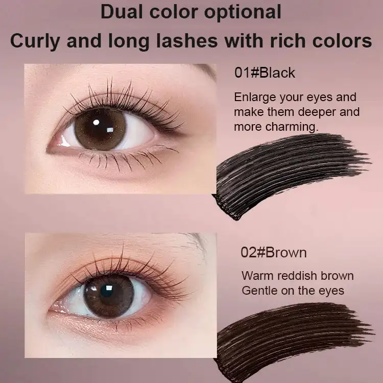 Mascara opaco in fibra di seta Pennello ultrafine per trucco Allunga le ciglia Mascara arricciante marrone nero ad asciugatura rapida impermeabile Comestic