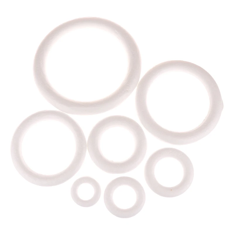 1Pc White Round Foam Ring For Christmas Crafts DIY Handmade Wreath 8/10/12/15/20/25/30CM Wedding Party Decorations