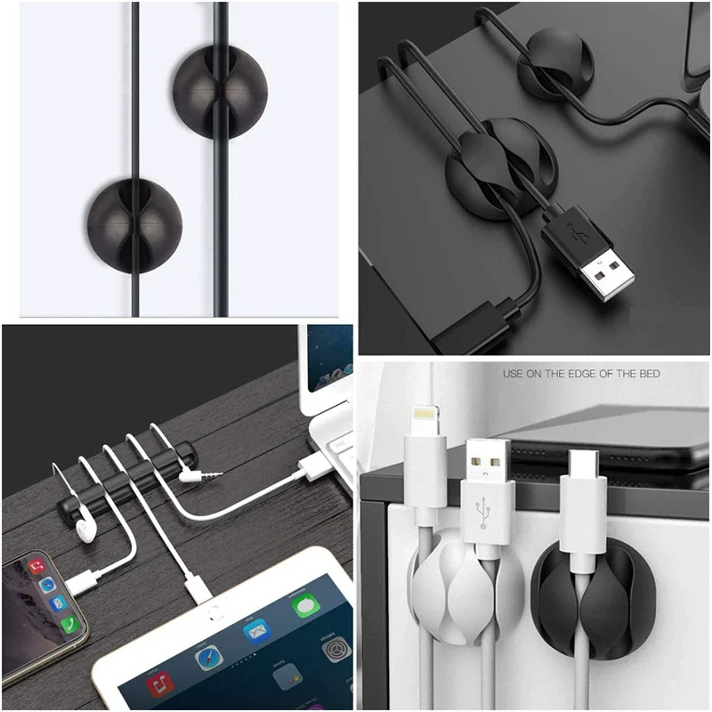 20pcs Data Cable Holders Charger Line Clip Easy to Install For Computer/Tablet/Cellphone Wire Organization Household Accessories
