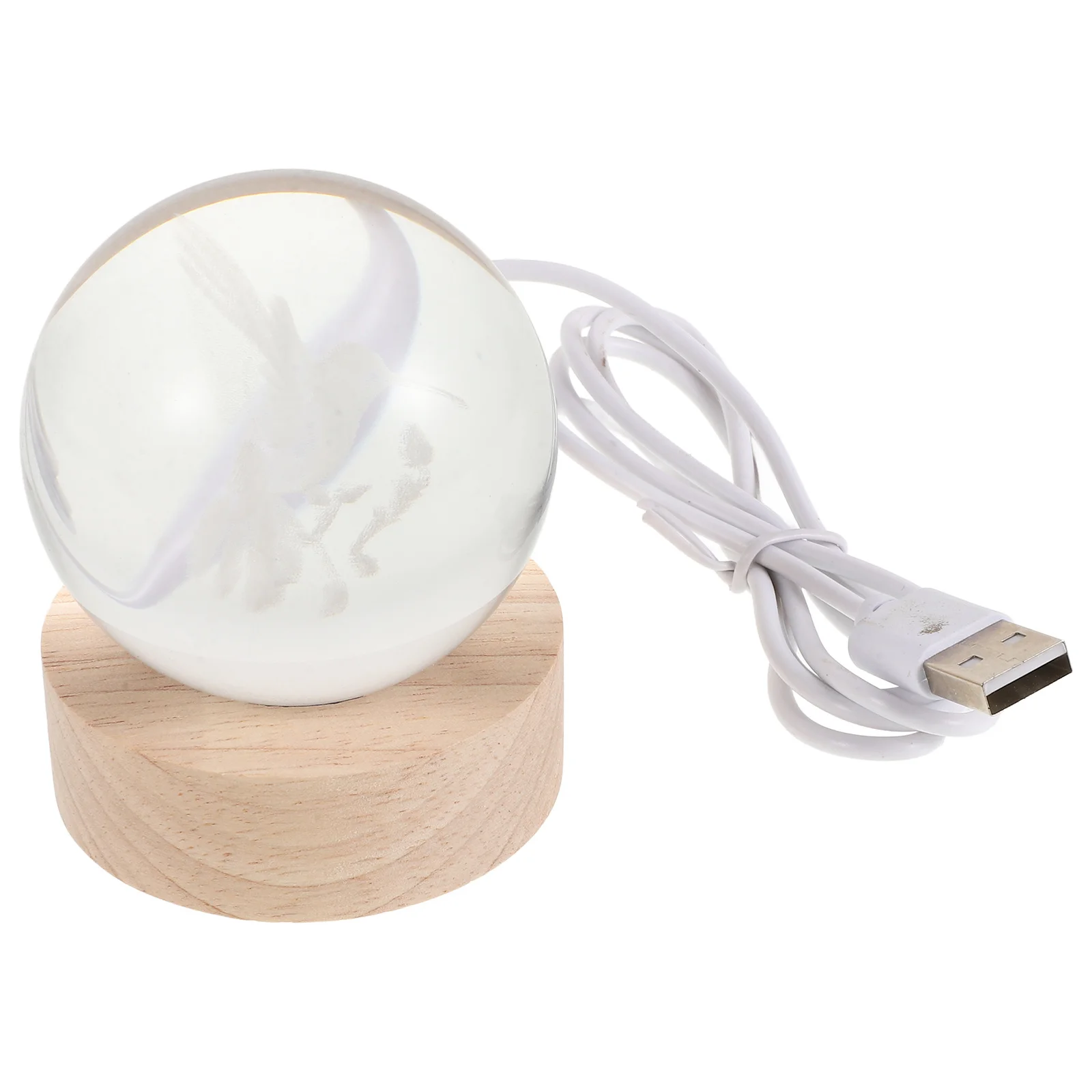 

Hummingbird Crystal Ball Light Led Night Lamp For Bedroom Table Decor Desktop Room Decoration Gift High Transparency Glow