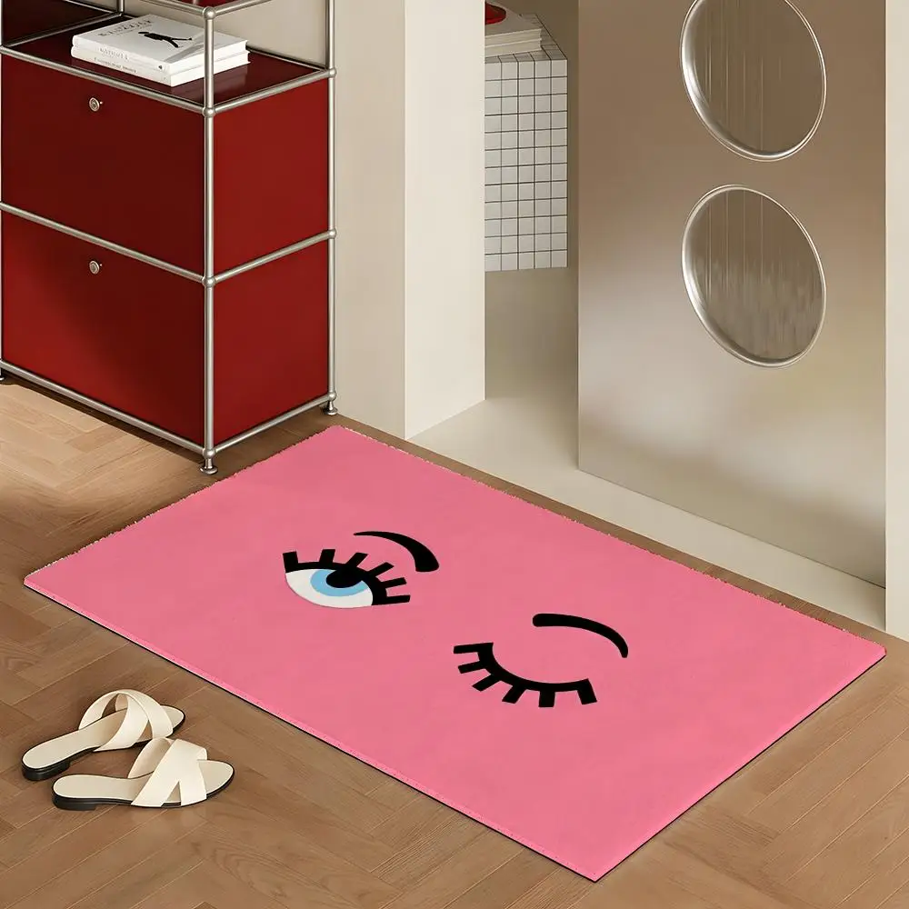 CHIARA FERRAGNI Floor Mat Soft Flannel Rug Non-Slip Absorbent Mat for Bathroom Bedroom Home Decor