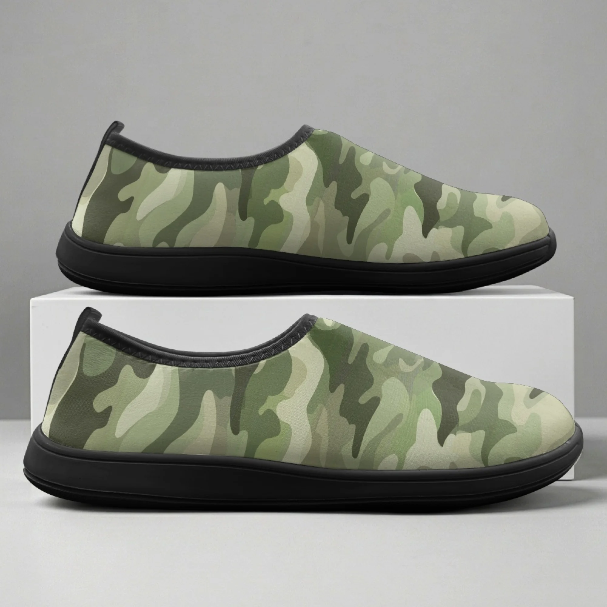 

XIXIRIMIDO Slip-on Wide-toed Shoes Camo Men's Breathable Mesh Shoes Womens Fashion Summer Sneakers Walking Shoes 36-46