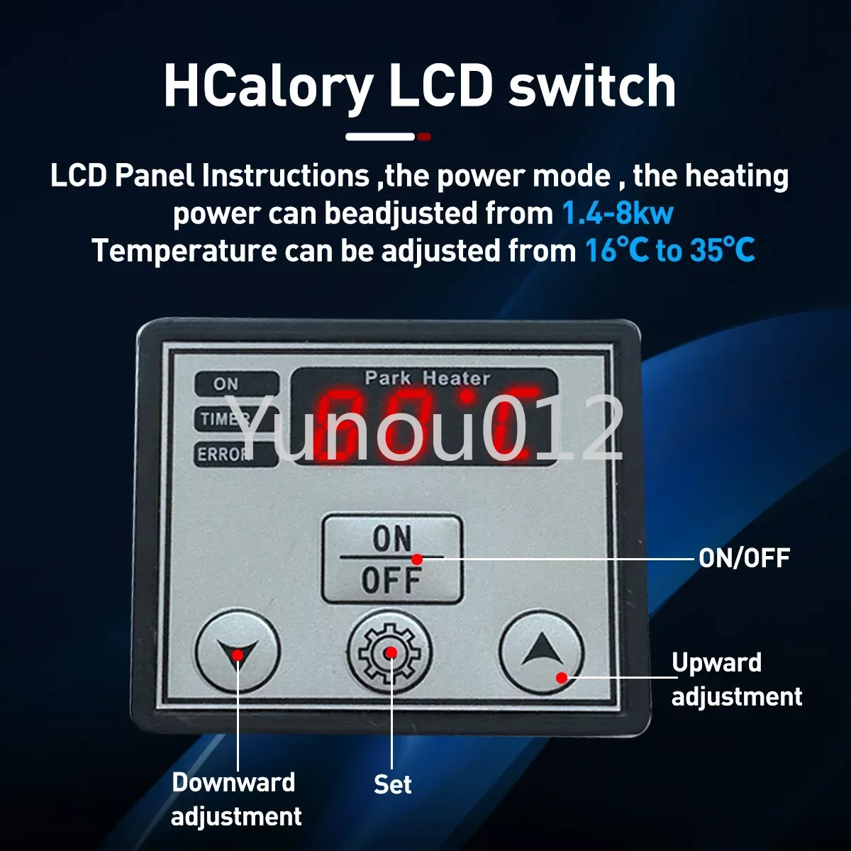 5KW 12V Air Heater Kit Diesel Diesel Gasoline Dual Mode Universal Water Heater With Remote Control LCD Monitor for Motor Trucks