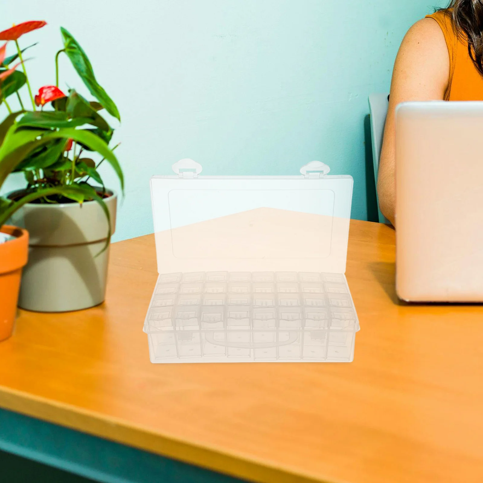 

24 Grid Plastic Bead Storage Box Compact Craft Organizer For Jewelry Making Painting Supplies Small Accessories Transparent Lid