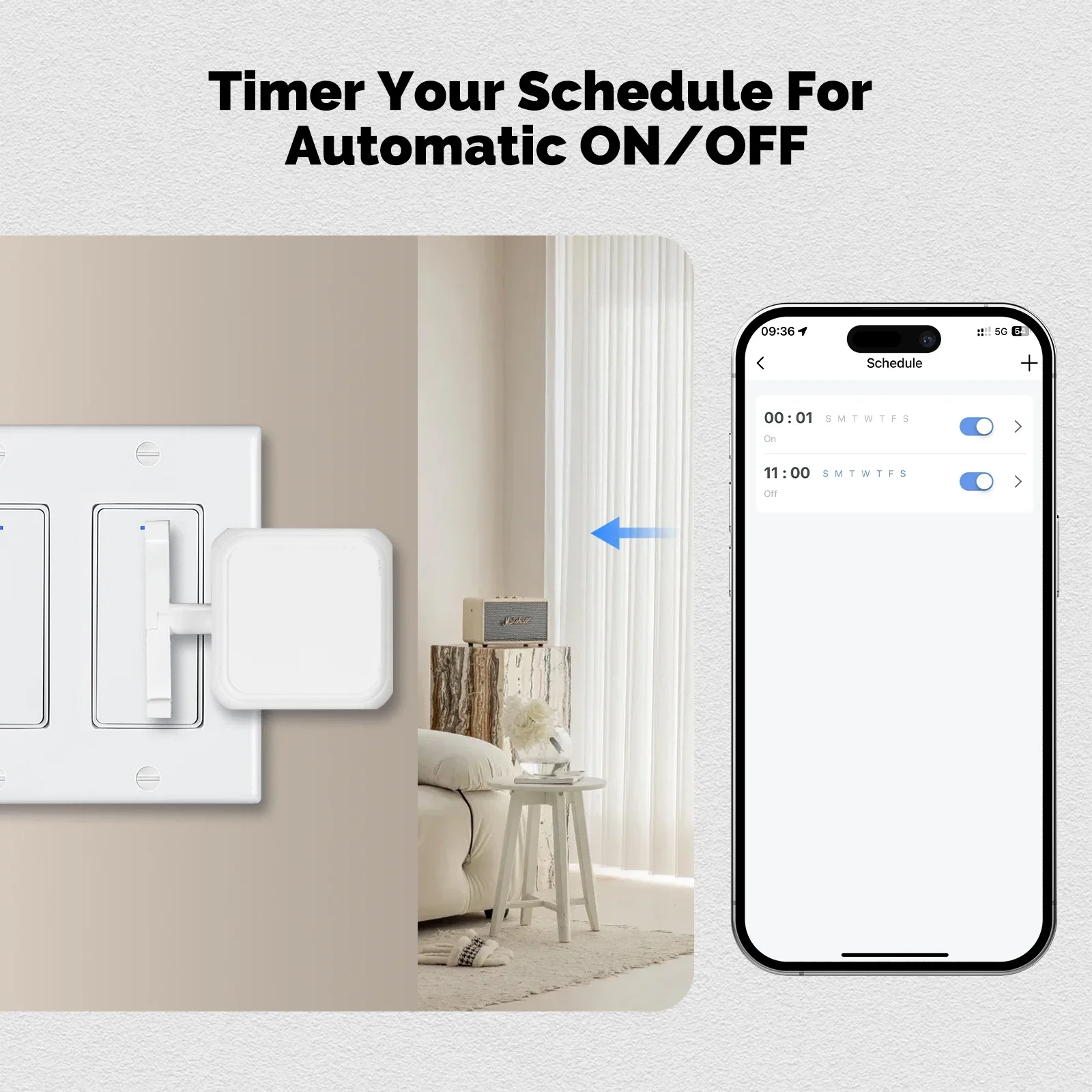 MOES Tuya Smart Bluetooth Finger Robot Warp Switch Button Key Smart Life App with Voice Control via Alexa, Google Assistant