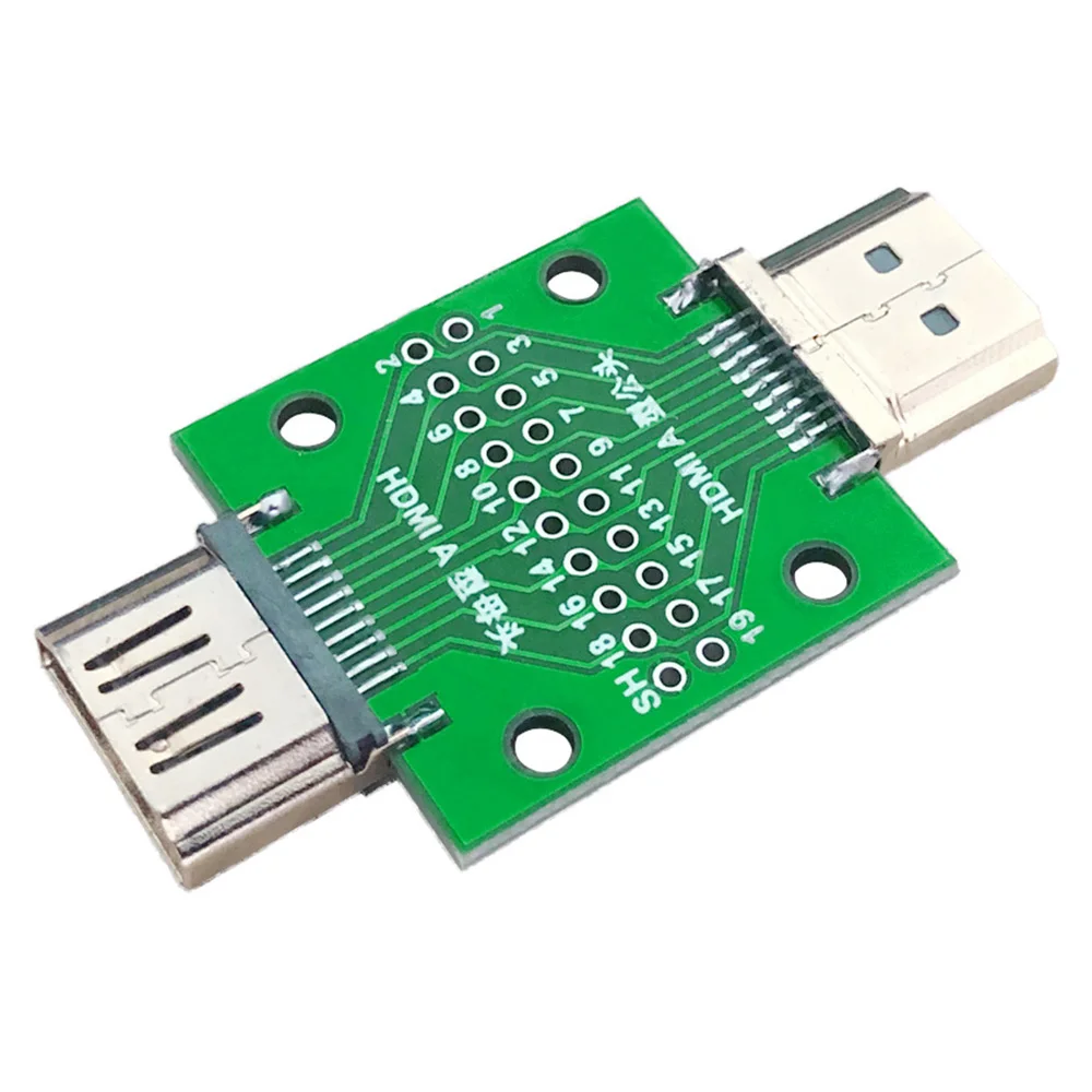 1-5pcs HDMI-Compatible Male Female Test Board MINI Connector PCB 2.54mm pitch 19pin DP HD A Female To Male Adapter Board