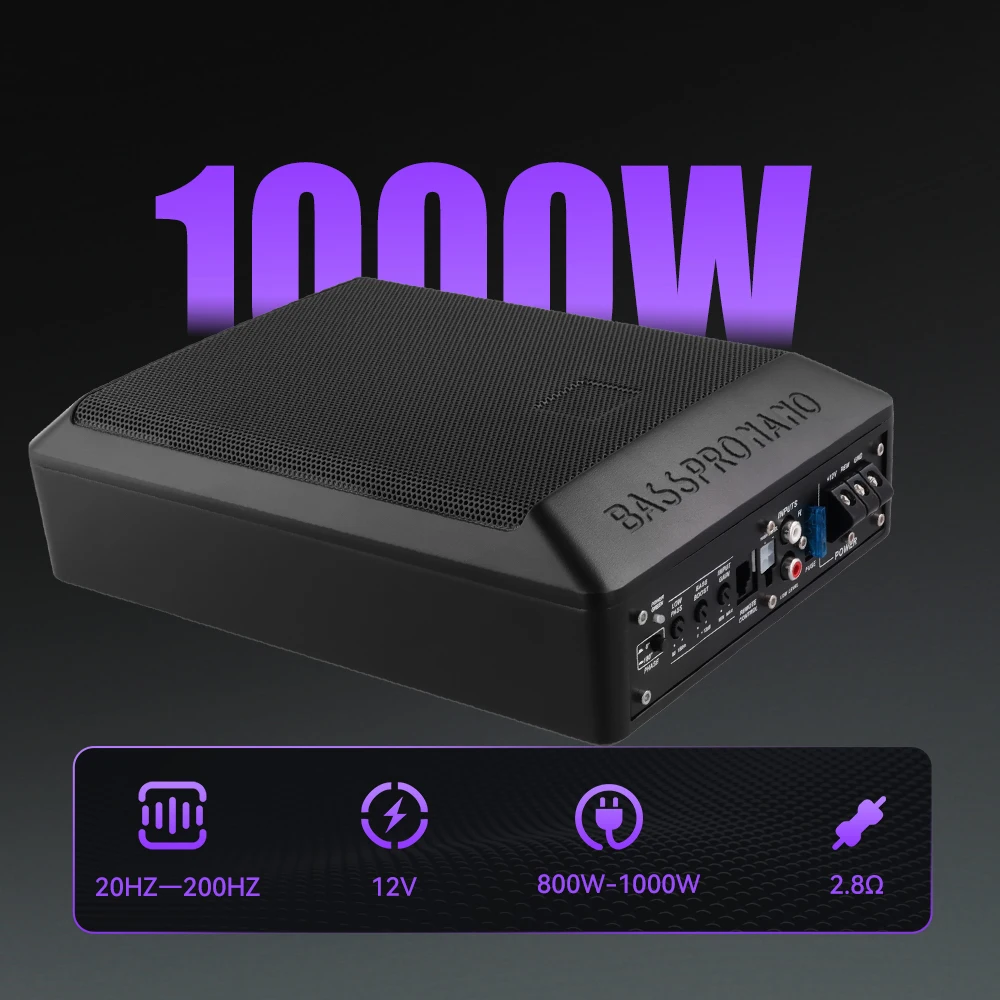 Degreat 1 Set 6*9 1000W Ultra Slim Auto-Subwoofer Aktiver Kompakter Subwoofer für Unter dem Sitz Auto-Bass-Audio Auto-Stereo-Verstärker Lautsprecher