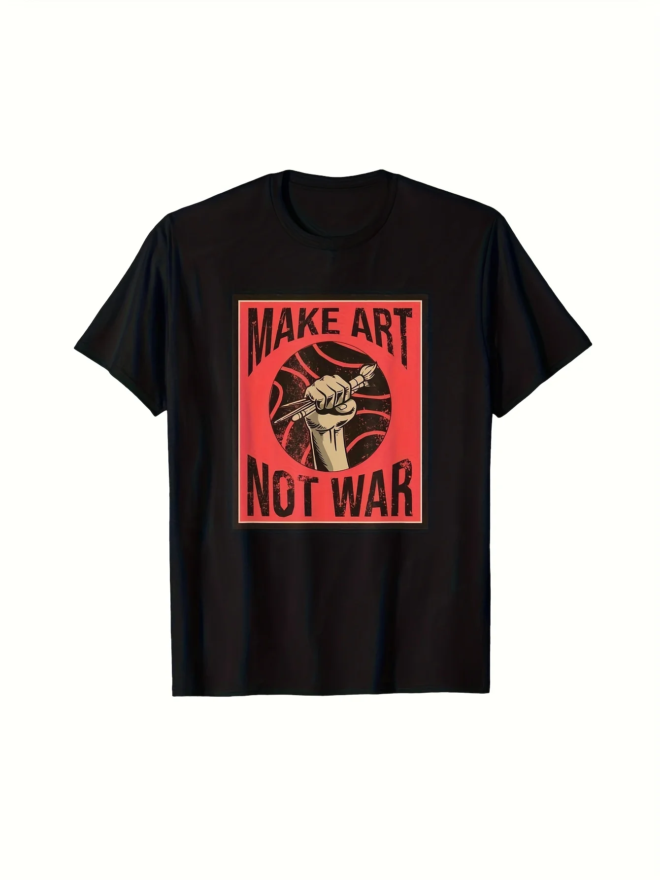 Artistic Non War Pattern T-shirt Creative Expression Art Slogan Adult Fun Joke Humorous Clothing Daily Wearing