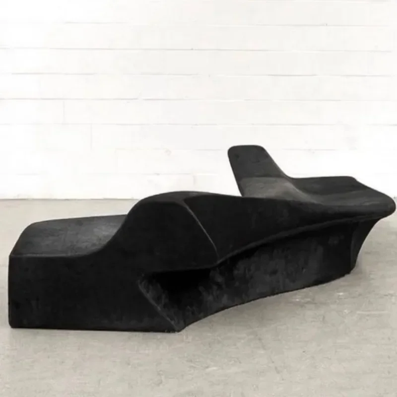Design curved simple fabric sofa retro special-shaped studio villa double-sided slide sofa