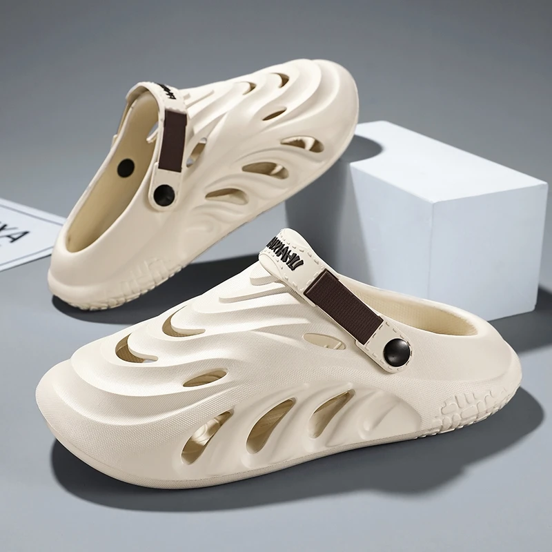 Men's Summer Outdoor Wear Anti-Slip Driving Head Cover Slippers Trendy Brand Youth Step Sensation Sports Beach Sandals