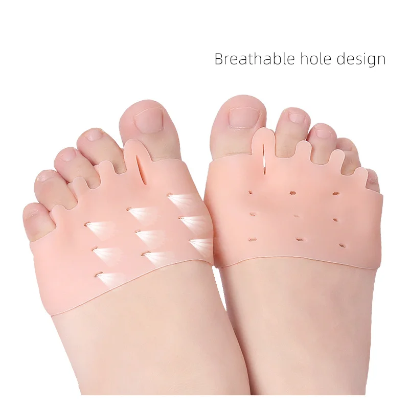 2Pcs=1Pair Silicone Forefoot Pads Gel Insoles Pads Toe Separator Cushion Pad Pain Relief Insoles Finger Toe Valgus Corrector