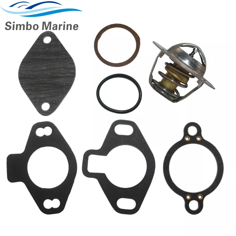 140°F 60°C Thermostat Kit for Mercruiser Sterndrive V6 V8 4.3 5.0 5.7 7.4 Engines 807252Q4 8M0089715 807252T4 807252T7 18-3668