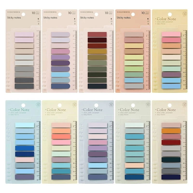 1600 2400Pcs Writable Morandi Sticky Tabs Repositionable Color Page Marker