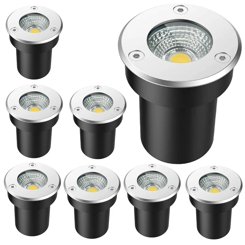 LED Landscape Light IP65 Waterproof Underground Lamp Outdoor Spotlight In-Ground Landscape Lighting for Deck Steps Garden Ground