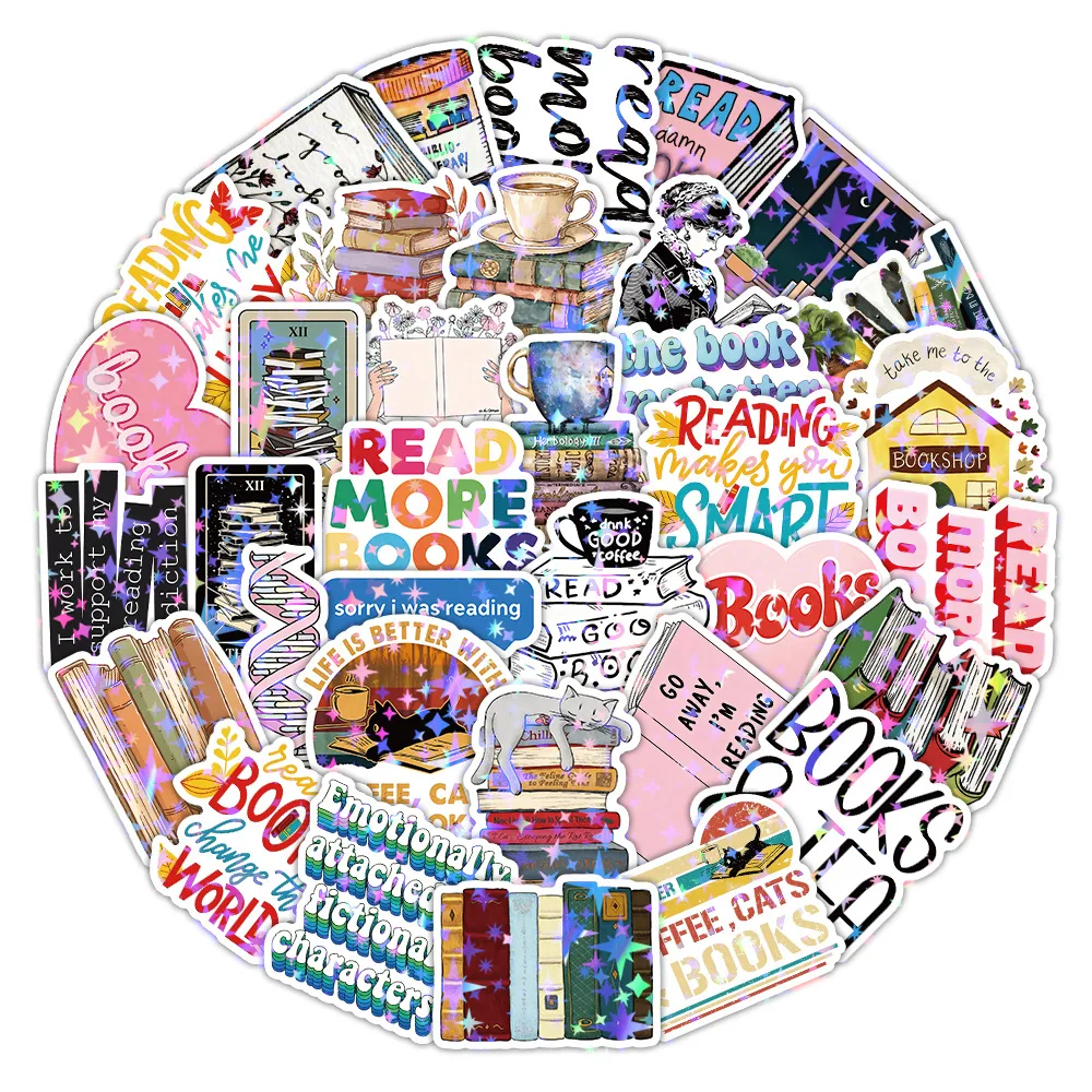 

10/50PCS Cartoon Reading Graffiti Sticker Funny Creative Decoration Water Cup Stationery Box Guitar Desk Waterproof Decal Toy