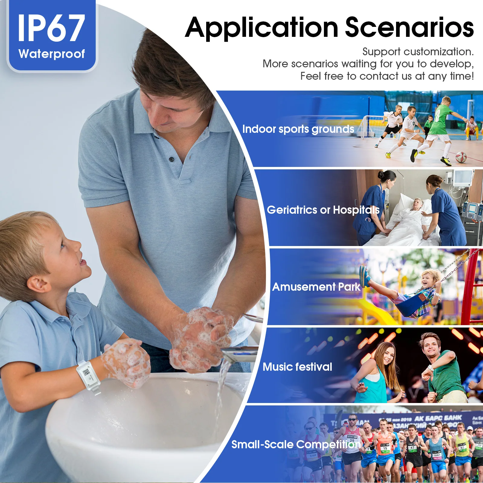 DX-CP30 BLE 5.1 IP67 Waterproof Disposable Wearing on wrist Ibeacon Indoor Assert Tracking Eddystone Bluetooth location Beacon