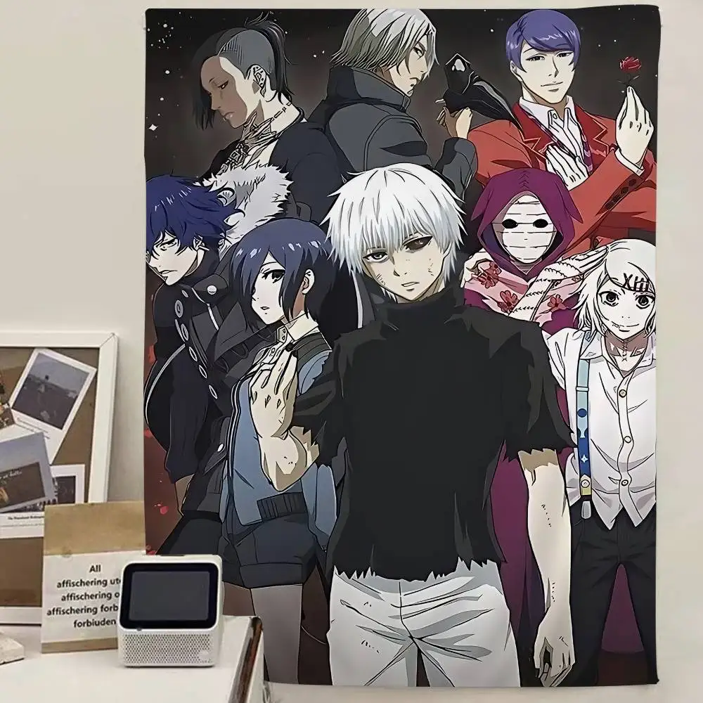 Anime Tokyo Ghoul Chart Tapestry for Living Room Home Dorm Decor Art Home Decor
