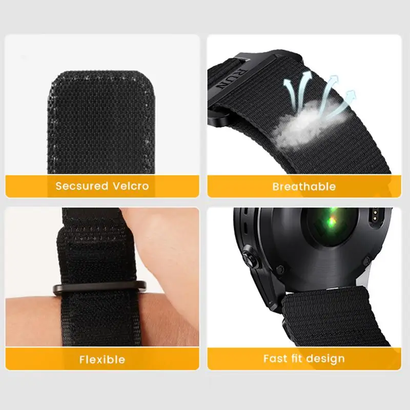 Ремешок для часов 22/26 мм, быстросъемный плетеный браслет для умных часов, эластичная волшебная лента, дышащий мягкий спортивный браслет