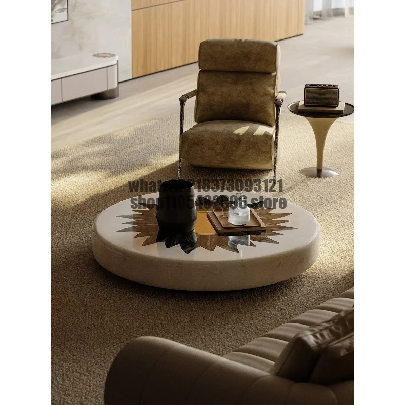 Coffee table designer natural wind natural marble round coffee table