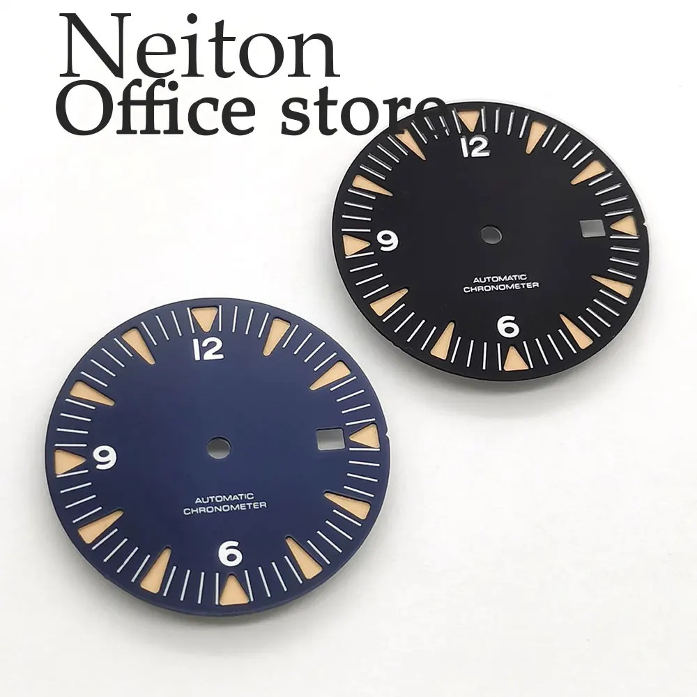 NEITON 31mm black blue sterile dial luminous fit NH36 NH36 ETA2824 2836 Miyota8205 8215 821A Mingzhu DG2813 3804 PT5000 movement