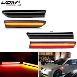 iJDM Amber/Red Full LED Side Marker Light For 2004-2008 Acura TL, Powered by Total 180-SMD LED, Replace OEM Sidemarker Lamps 12V