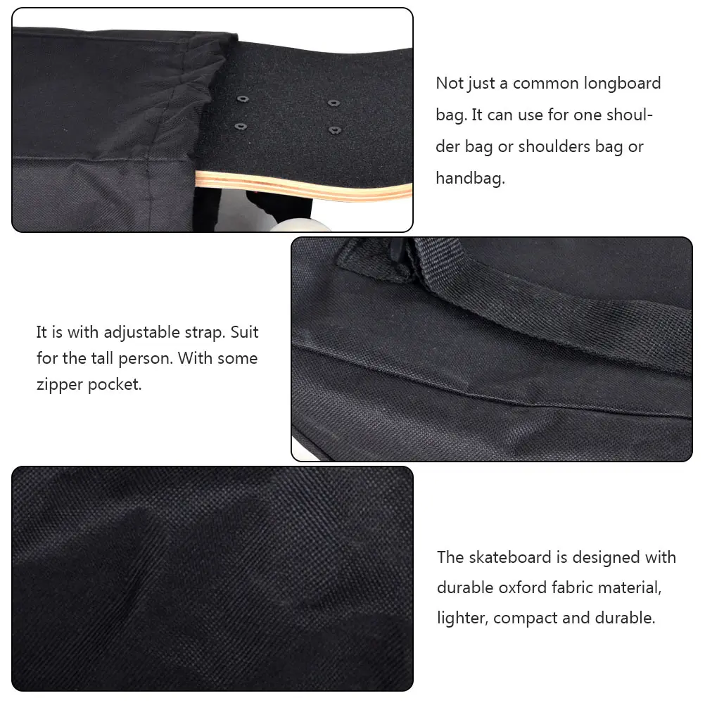 

Skateboard Bag 600D Oxford Durable Lightweight Adjustable Strap Backpack Travel Case Dance Drift Rucksack Bike Pack