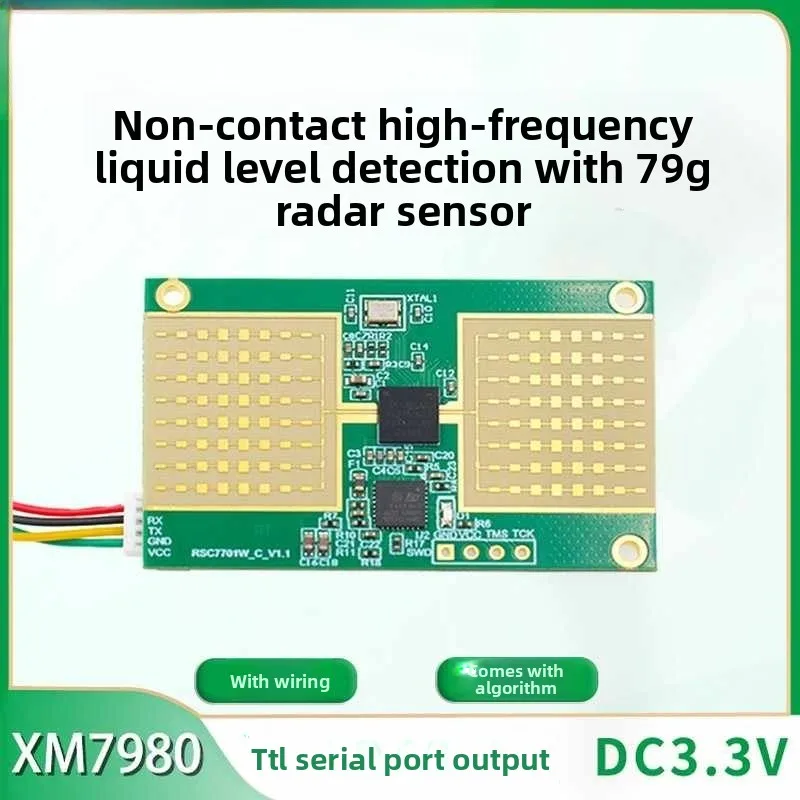 79G Radar Water Level Sensor XM7980 Millimeter-Wave Radar Liquid Level Sensing Module for Material Level Monitoring