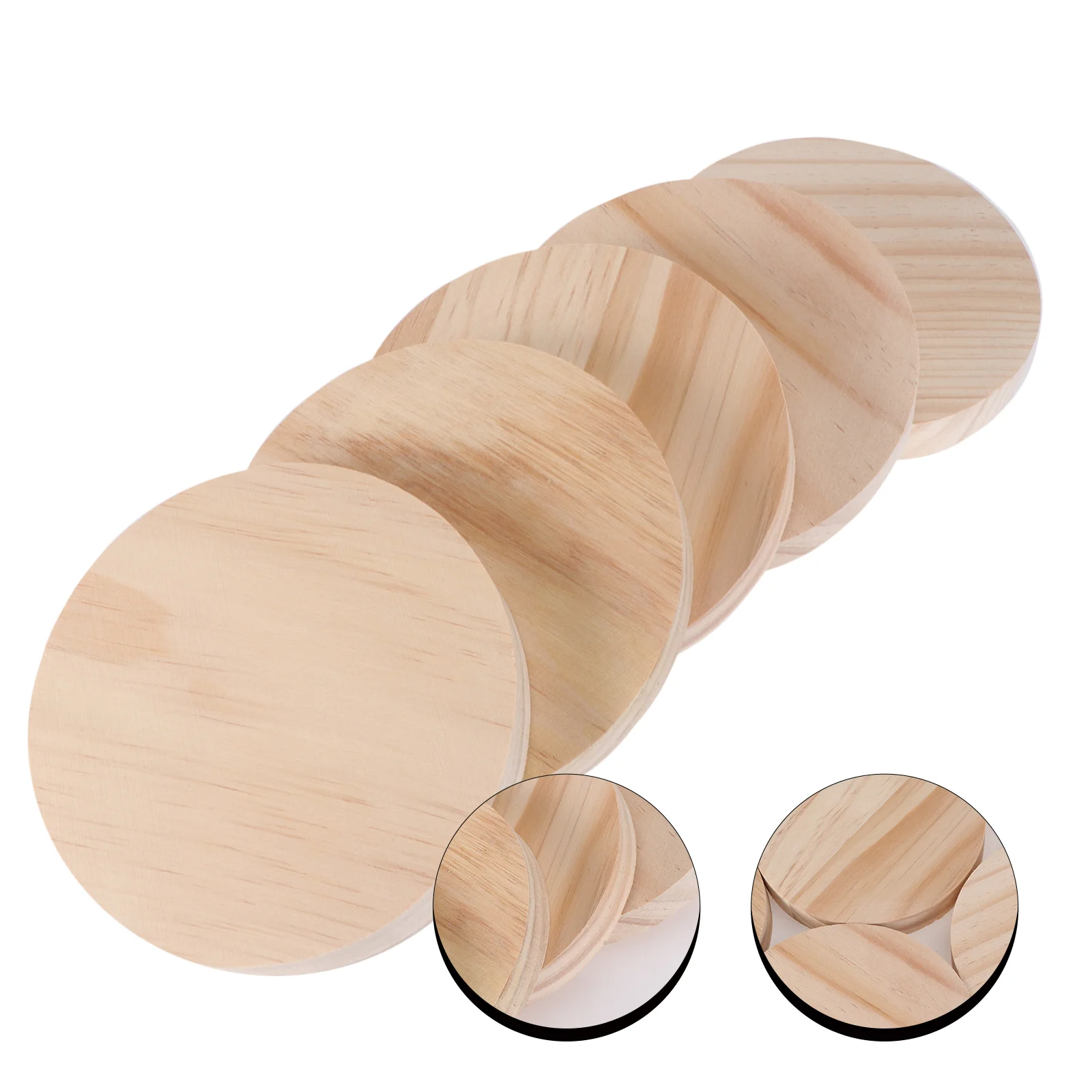 

5 Pcs Timber Charcuterie Boards Pop Planks Home Accessories DIY Material Wood Round Simple