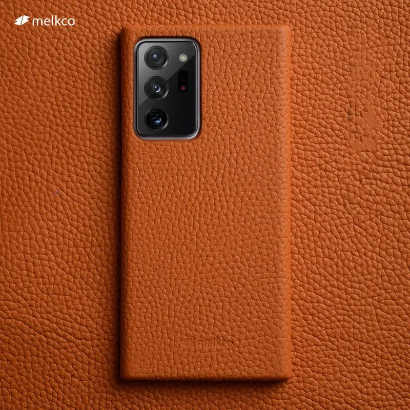 

Melkco Premium Genuine Leather Case for Samsung Galaxy Note 20 Ultra Plain Cowhide Real Leather Protective Hard Cover With Box