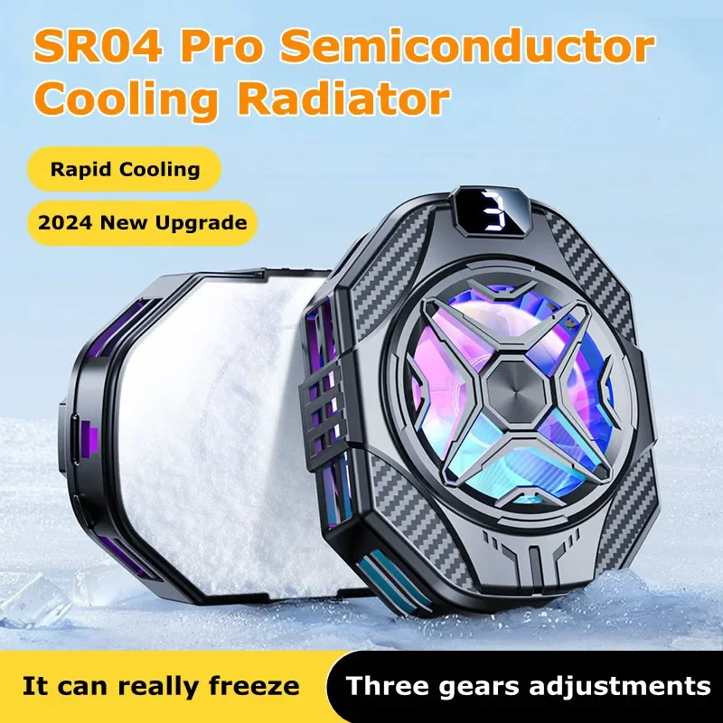 

NEW SR04 Pro Semiconductor Magnetic/ Back-clip 2 IN 1 Three Gears PUBG Game Cooler for IPhone Android Universal Cooling Radiator