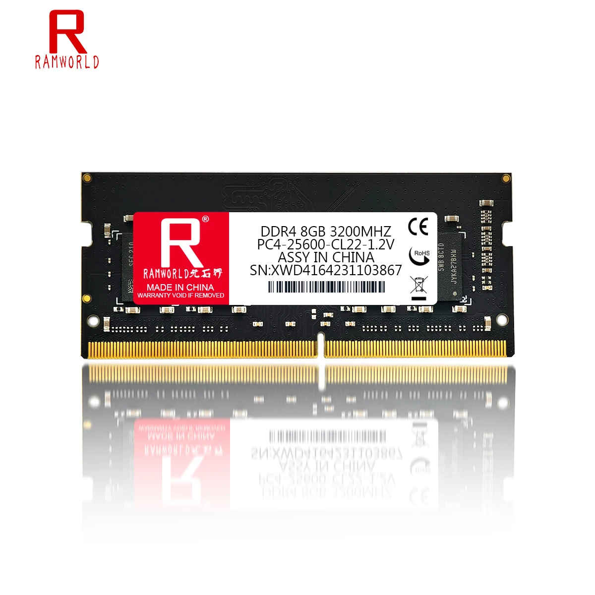 

RAMWORLD DDR4 RAM 8GB 3200MHz Laptop Memoria Ram PC4 CL22 1.2V 25600 260Pin Notebook SODIMM Memory RAM